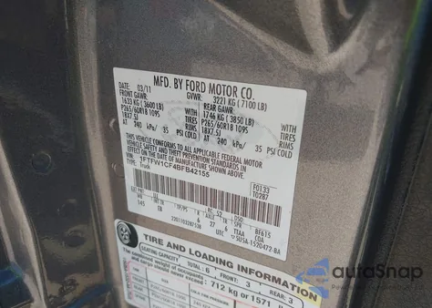 2011 Ford F-150 Lariat from USA, damaged, VIN 1FTFW1CF4BFB42155